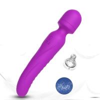 Mor Isıtmalı Çift Titreşim Motorlu Klitoris ve G Nokta Wand Orgazm Vibratör