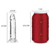 13 CM Realistik Jel Dokulu Testissiz Ultra Yumuşak Şeffaf Mini Yapay Penis Dildo