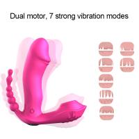 Şarjlı Uzaktan Kumandalı Isıtmalı G-Spot ve Klitoris Emiş Uyarıcı Giyilebilir 3 in 1 Yapay Penis Anal Vibratör