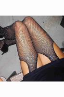 Fantazi File Taşlı Jartiyer Görünümlü Seksi Külotlu Çorap 