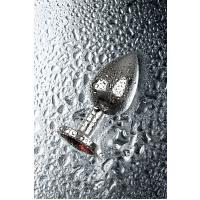 Kırmızı Metal Taşlı Özel Mücevheratlı Büyük Boy Metal Anal Plug Tıkaç