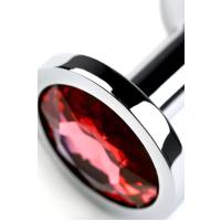Kırmızı Metal Taşlı Özel Mücevheratlı Büyük Boy Metal Anal Plug Tıkaç