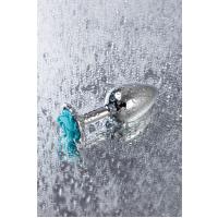 Mavi Taşlı Özel Gül Tasarımlı Metal Anal Plug Tıkaç