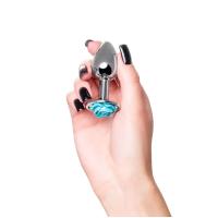 Mavi Taşlı Özel Gül Tasarımlı Metal Anal Plug Tıkaç