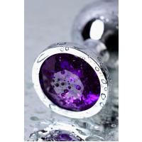 Mor Metal Taşlı Özel Mücevheratlı Orta Boy Metal Anal Plug Tıkaç