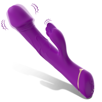 Mor Şarjlı Çift Motorlu G Nokta ve Klitoris Uyarıcı Rabbit Yapay Penis Vibratör