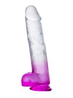 Realistik Jel Dokulu Vantuzlu Ultra Yumuşak Şeffaf Mor Yapay Penis Dildo