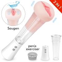 Şarjlı Güçlü Emişli ve Titreşimli Vajina Mastürbatör Akıllı Tam Otomatik Penis Pompası