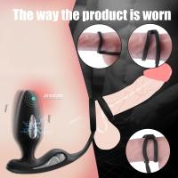 Şarjlı Kumandalı Testis ve Penis Halkalı Penis Elektrikli Uyarıcı Titreşimli Prostat Milking Vibratör