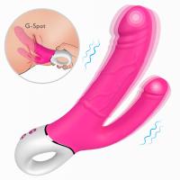 Şarjlı Tutma Aparatlı Çift Taraflı Anal ve G Nokta Uyarıcı Yumuşak Yapay Penis Çatal Vibratör