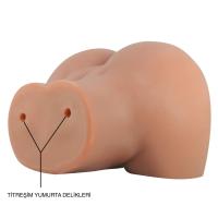 Titreşimli Kadın Ass Realistik Anal Vajinal Girişli Et Dokusunda Kalça Mastürbatör