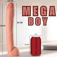 XXL Realistik Dokulu Kalın Dildo Mega Boy Gerçekçi Yapay Penis Dildo 38 CM