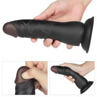 Belden Bağlamalı Ultra Yumuşak Gerçekçi Et Dokulu Testissiz Realistik Zenci Dildo Penis