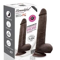 Çift Katmanlı Gerçekçi Kayar Deri Ultra Yumuşak Realistik Zenci Yapay Penis Vibrator