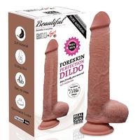 Çift Katmanlı Gerçekçi Kayar Deri Ultra Yumuşak Realistik Melez Yapay Penis Vibrator