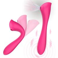 Otomatik Isıtmalı Kıkırdaklı Bükülebilir Klitoris Emiş Güçlü ve G-Spot Uyarıcı Titreşimli 2 in 1 Vibratör