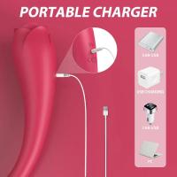 Şarjlı Eğilebilir Güçlü Titreşimli Anal Vajina ve Klitoris Uyarıcı Dil Hareketli Meme Ucu Gül Vibratörü